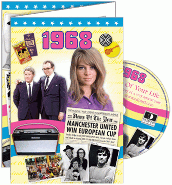 1968 Time Of Your Life - A Fabulous Visual History Of A Very Special Year - Deluxe Greeting Card & Full Length DVD Birthday