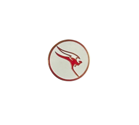 Qantas Airways Australia Retro Airline Aviation Round Lapel Pin Badge