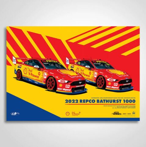 PRE ORDER - 2022 Bathurst 1000 Celebrating 1000 Championship Races For Dick Johnson Racing DJR Limited Edition Print Rolled Poster (Full Price $59.99)