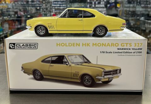 Holden HK Monaro GTS 327 Warwick Yellow 1:18 Scale Die Cast Model Car