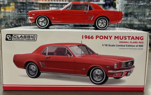 1966 Ford Pony Mustang RHD Signal Flare Red 1:18 Scale Model Car 