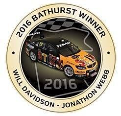PRE ORDER - 2016 Bathurst Winner Antique Gold Coloured Medallion In Box - Will Davidson Jonathon Webb Holden VF Commodore (FULL PRICE - $99.99)