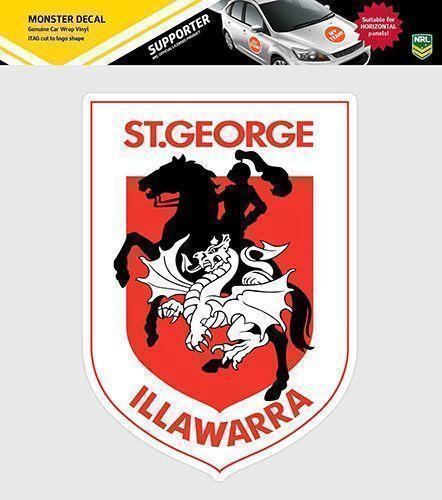 620004 ST GEORGE DRAGONS NRL SET OF 2 MINI DECALS CAR STICKERS ITAG