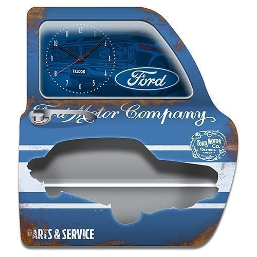 Ford Motor Company Parts & Service Metal Wall Shelf With LED Clock Time Car Door Gift Idea