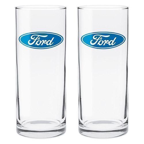 Ford Blue Logo Design Set Of 2 325ml Highball Drinking Glasses Gift Idea