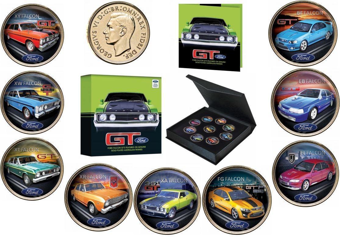 2019 Ford GT Enamel Penny Collection Comprises Nine Gold-Plated Enameled Full-Colour Australian Pennies