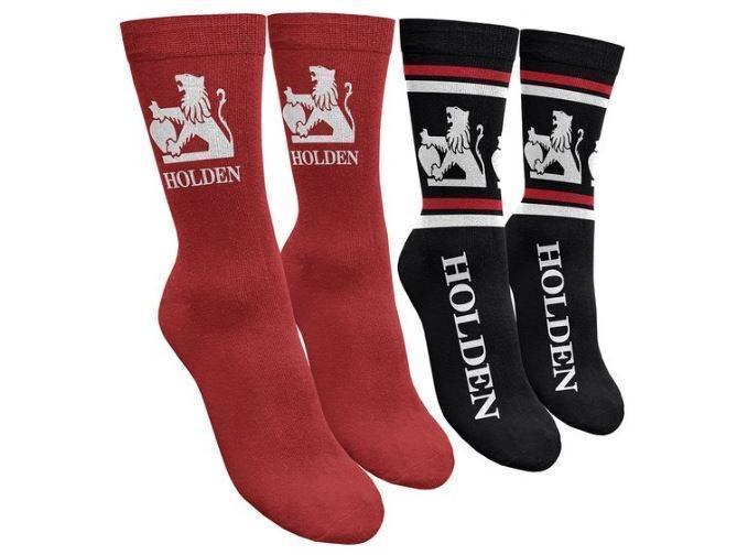 Holden Heritage Crew Socks 2 Pack Black and Red Gift Set