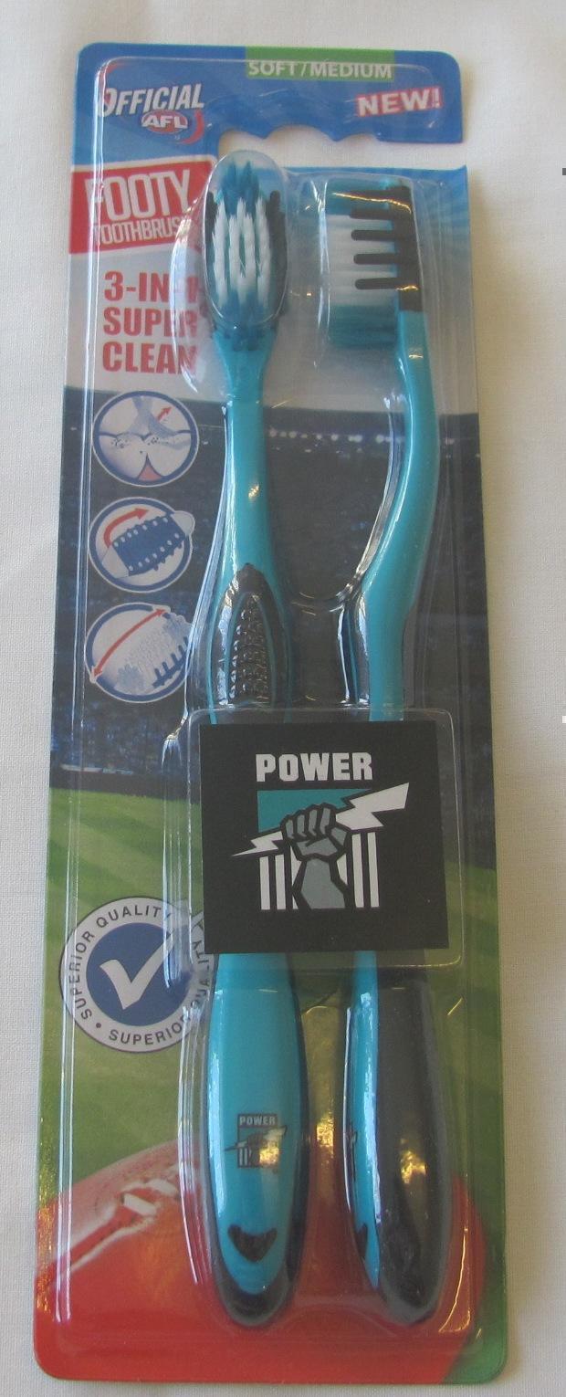 Port Adelaide Power Twin Pack AFL Toothbrushes