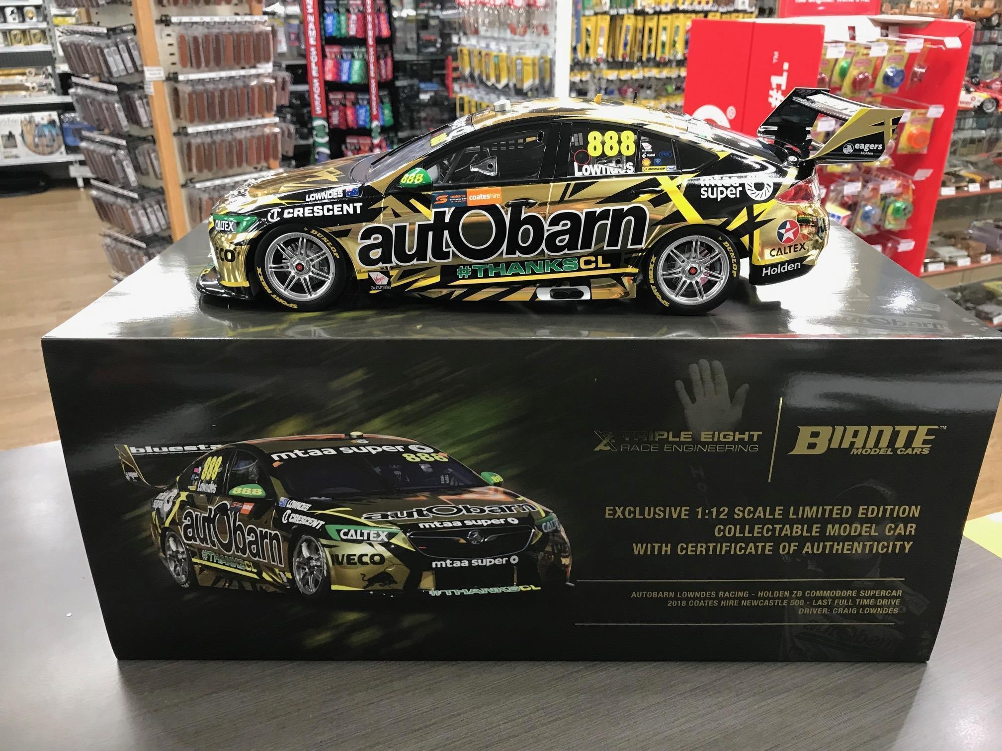 2018 Craig Lowndes Final Race Newcastle 500 Autobarn Holden ZB Commodore 1:12 Scale Model Car