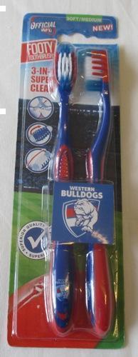 Western Bulldogs Twin Pack AFL Toothbrushes