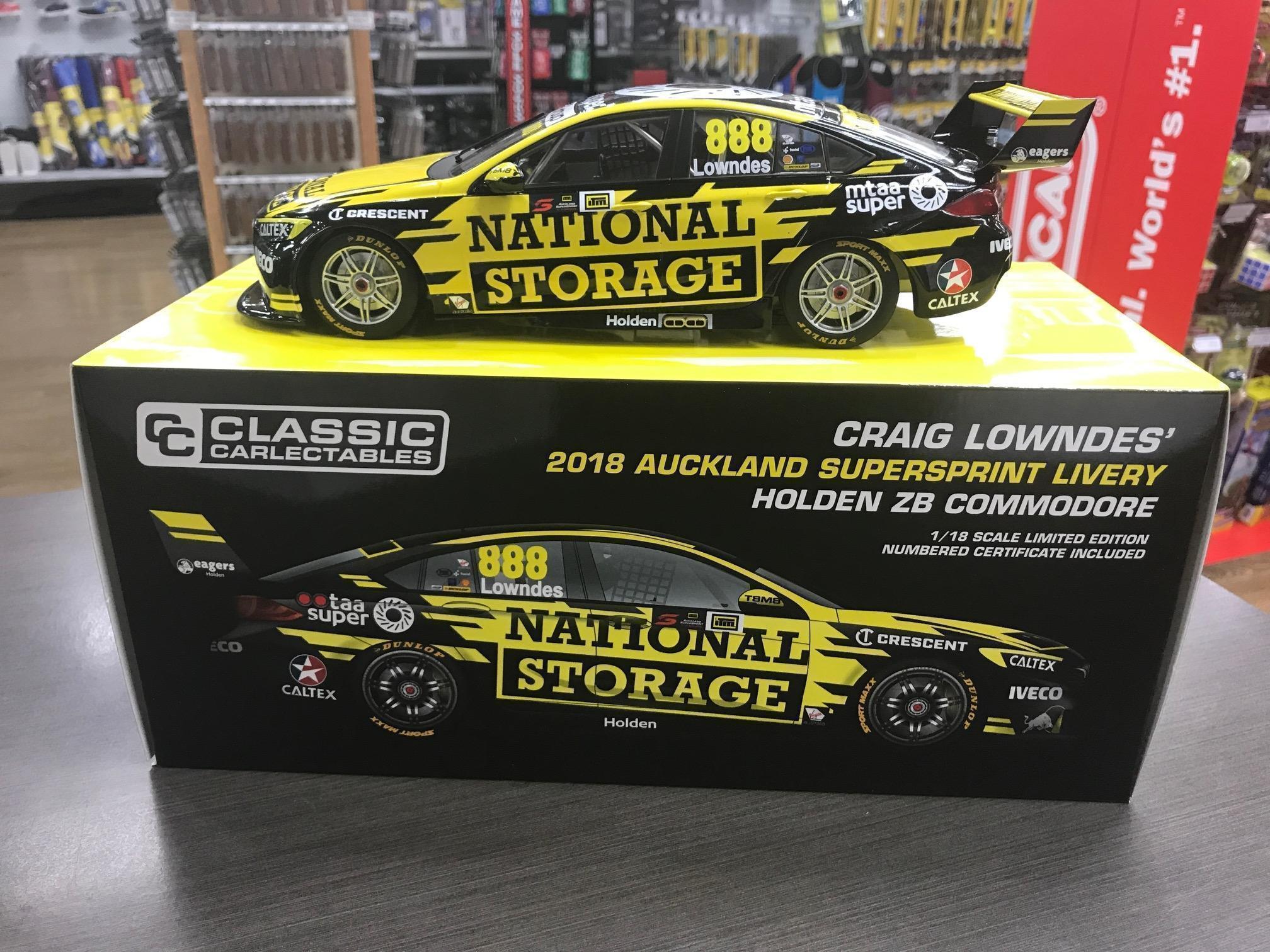 2018 Craig Lowndes 888 National Storage Auckland Super Sprint Holden ZB Commodore 1:18 Scale Model Car