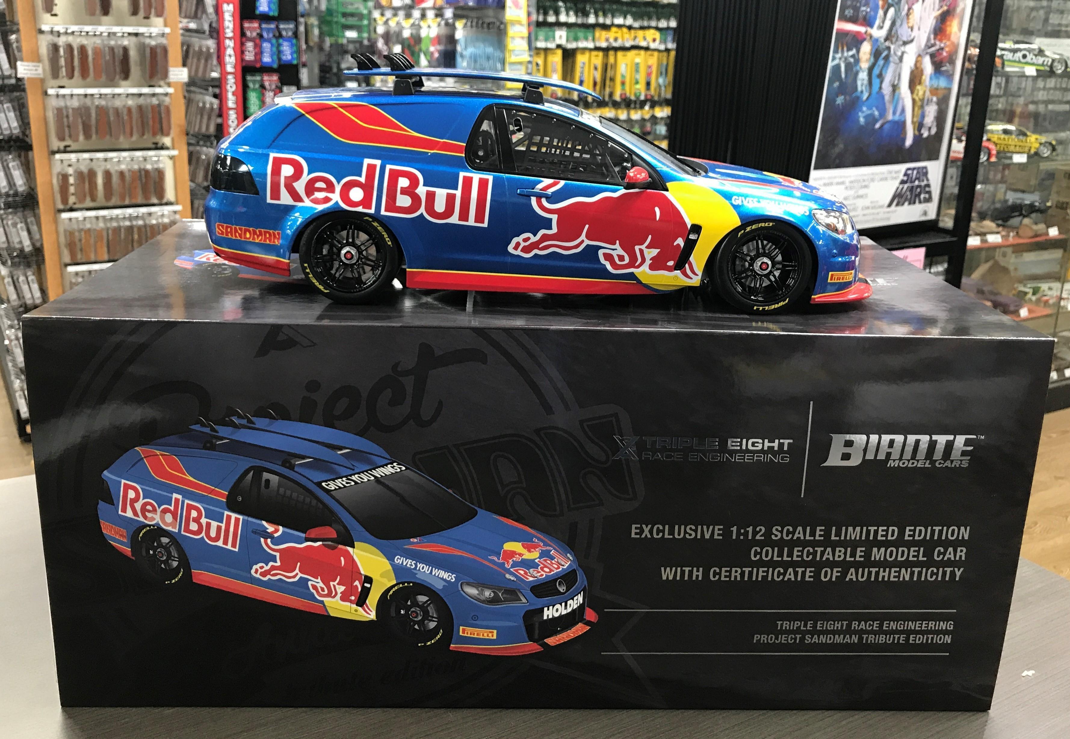 Holden Red Bull Racing Triple Eight Project Sandman Tribute Edition Blue Ride Car 1:12 Scale Model Car