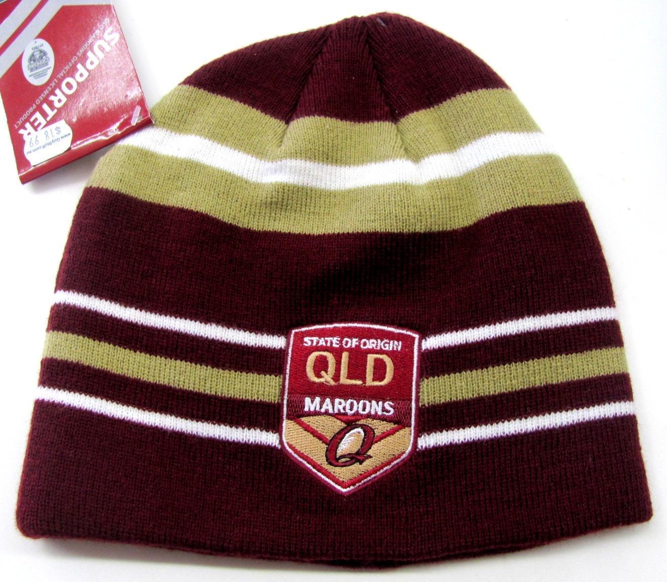 QLD Maroons Supporter 3 Stripe Beanie