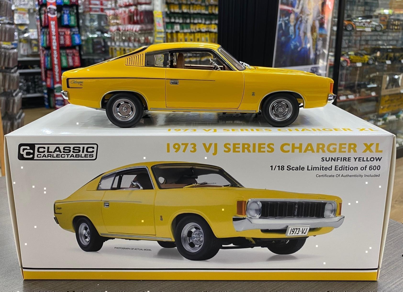 1973 Chrysler VJ Series Charger XL Sunfire Yellow 1:18 Scale Model Car