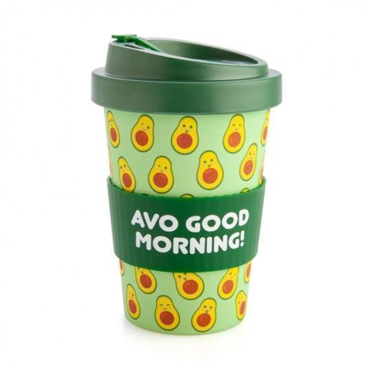 Eco To Go Bamboo Avocado Avo Good Morning 470ml Travel Mug Keep Cup Coffee Tea
