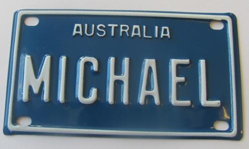 Micheal Novelty Mini Name Australian Tin License Plate
