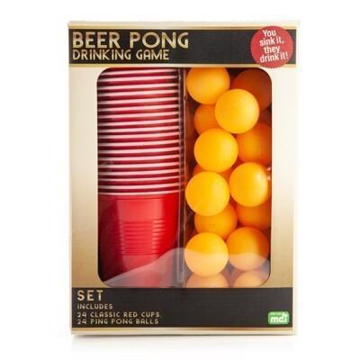 Beer Pong Set Party Drinking Game 24 Cups 24 Balls