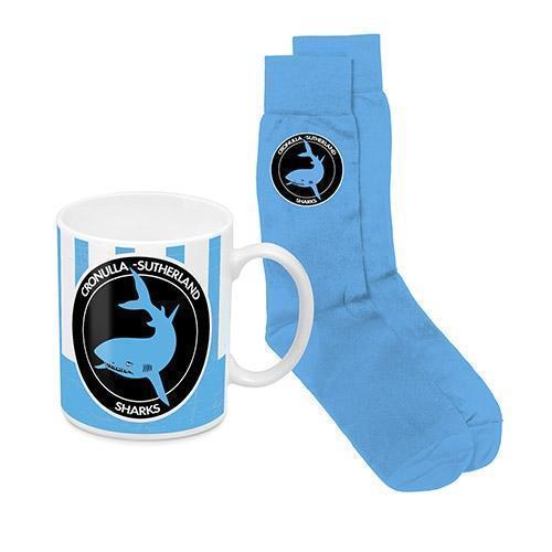 NRL Heritage 330ml Ceramic Coffee Tea Mug Cup And Jacquard Knit Socks to fit Adult (7-11) Sock Gift Pack
