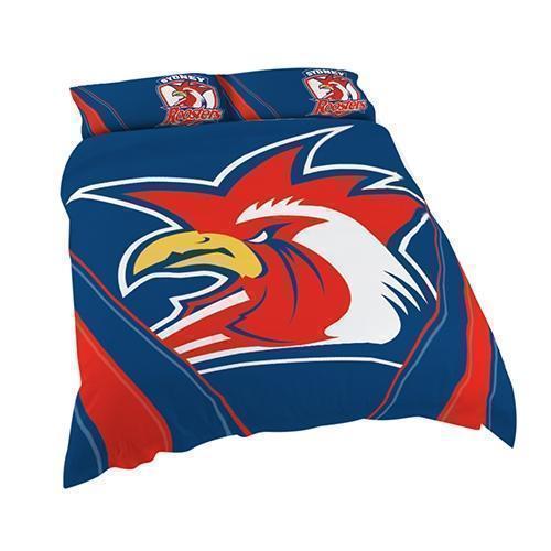 Sydney Roosters Nrl Team Queen Quilt Cover Set With