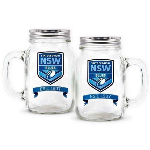 NSW Blues Mason Jar With Handle