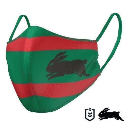 South Sydney Rabbitohs NRL Adults Size Triple Layer Reversible Face Mask With Nose Wire
