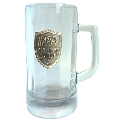 Happy Birthday 600mL Glass Stein Beer Mug