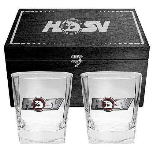 Holden HSV Set Of 2 285ml Spirit Glasses In Wooden Collector Box