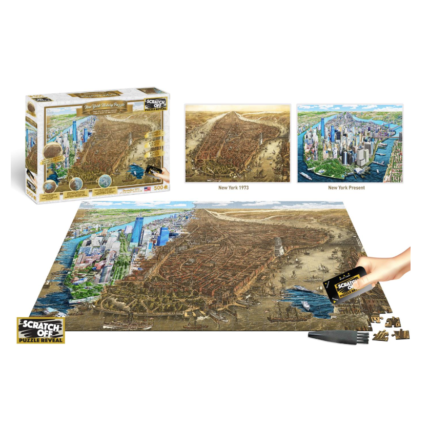New York History Past to Present Scratch Off 500 Piece Jigsaw Puzzle