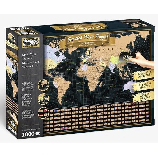 World Map Mark Your Travels Scratch Off 1000 Piece Jigsaw Puzzle Fun Activity Gift Idea