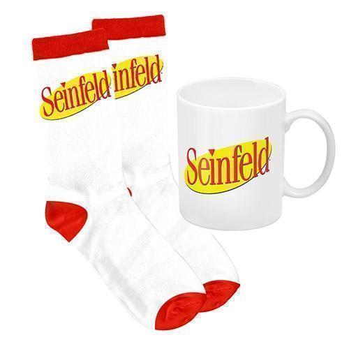 Seinfeld TV Show 330ml Ceramic Coffee Tea Mug Cup And Jacquard Knit Socks to fit Adult (7-11) Sock Gift Pack