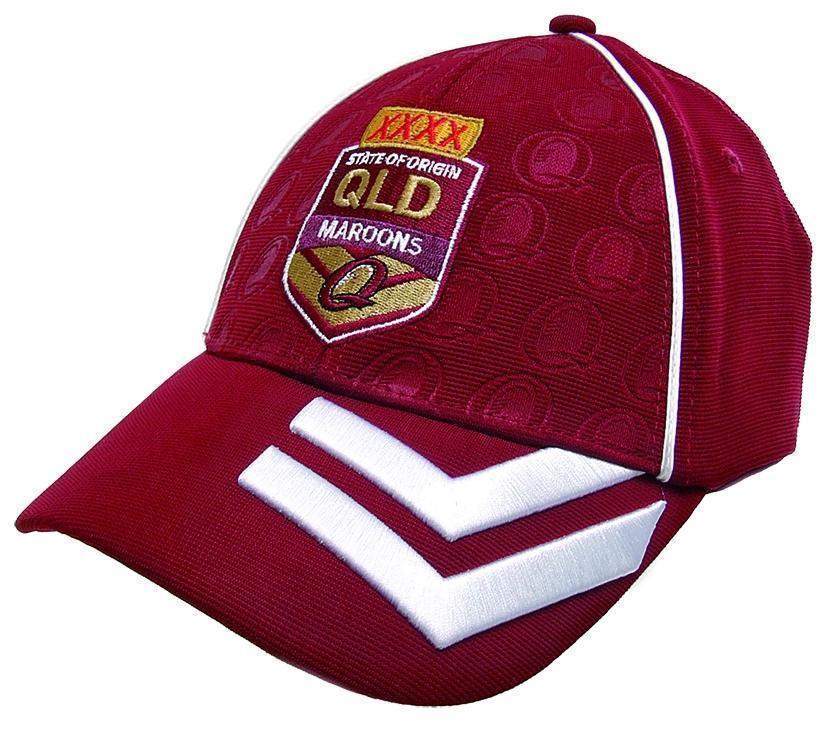 Queensland QLD State of Origin Maroons NRL SOO Chevron Velcro Adjustable Hat Cap