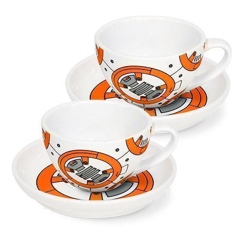 Set of 2 Star Wars BB8 250ml Poreclian Teacups & Saucers Set Gift Idea