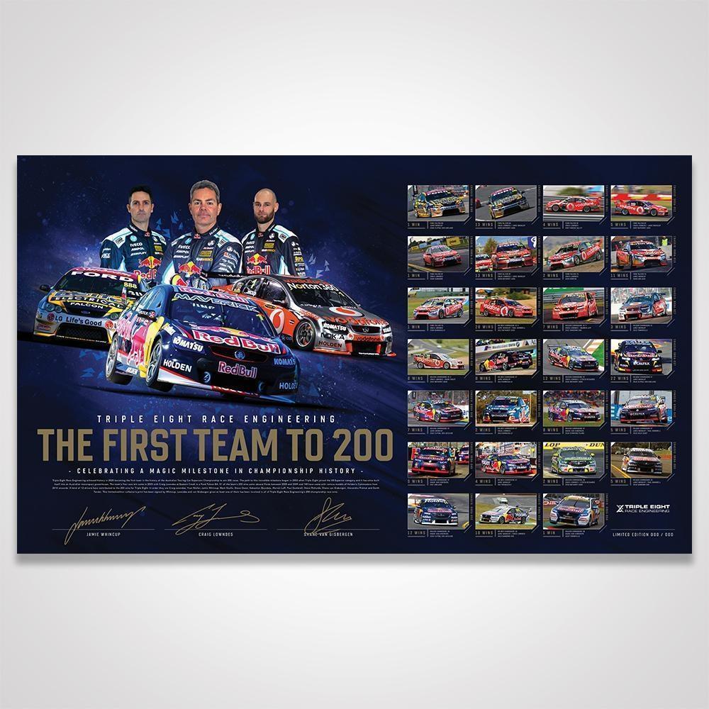 PRE ORDER - Triple Eight Racing Celebrating 200 Supercar Championship Race Wins Print Rolled Poster (Full Price $119.99)