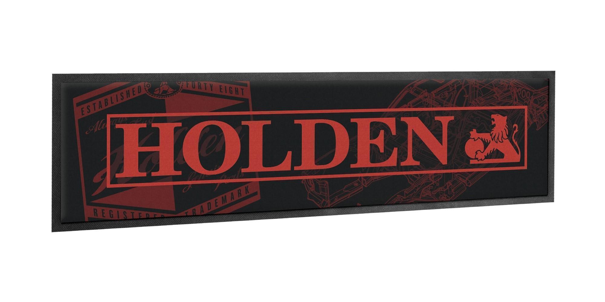 Holden Heritage Logo Rubber Back Bar Runner Mat 25cm x 89cm