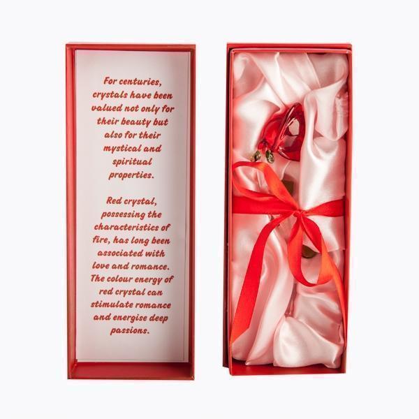 Red, White and Green Crystal Keepsake Rose 'Just For You' In Gift Box Valentines Day Lover Gift Idea